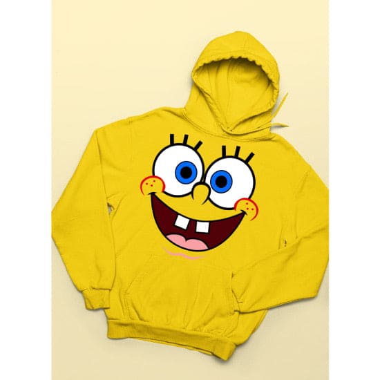 Sponge Bob Face Print Hoodie, Unisex Winter Warm Hoodie Sponge Bob Face Print Hoodie, Unisex Winter Warm Hoodie
